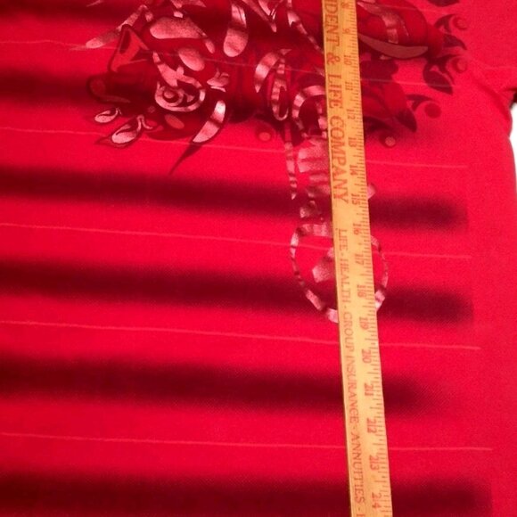 Ecko Unltd The Exhibit Shirt Men 2XL Red Stripe Y2K Foil Graphic Retro V Neck - Picture 4 of 13